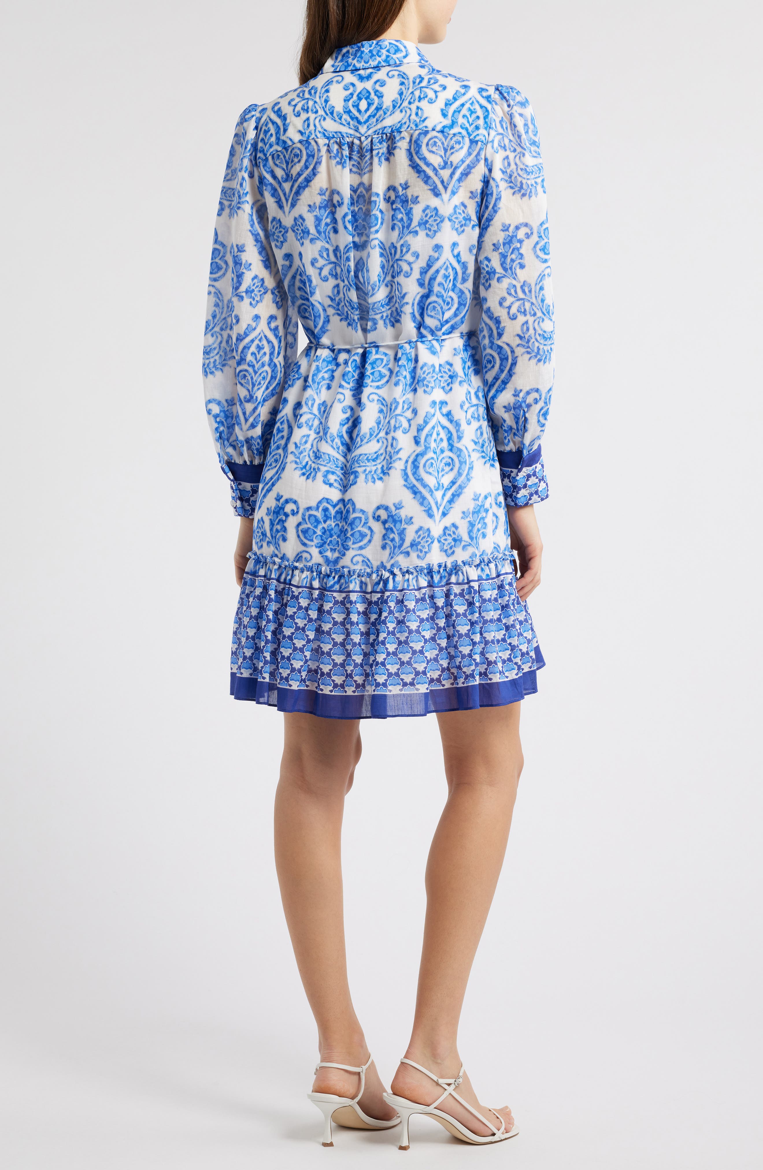 Mixed Print Long Sleeve Shirtdress - image 2
