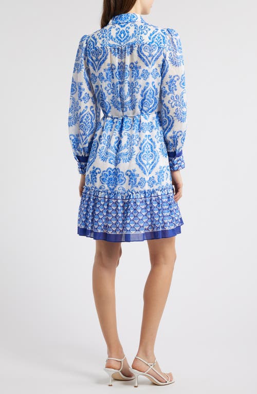 Julia Jordan Mixed Print Long Sleeve Shirtdress In Multi