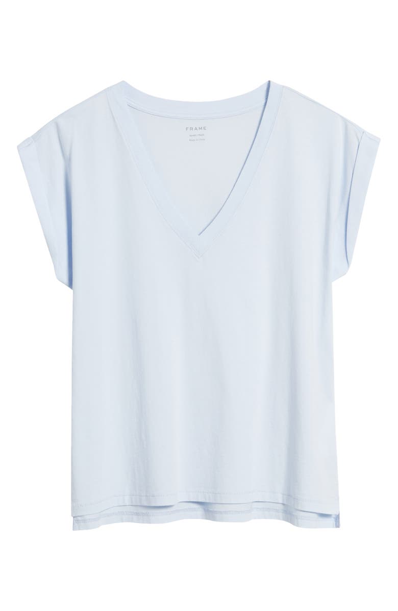 FRAME Easy Cotton V-Neck T-Shirt, Alternate, color, Light Chambray