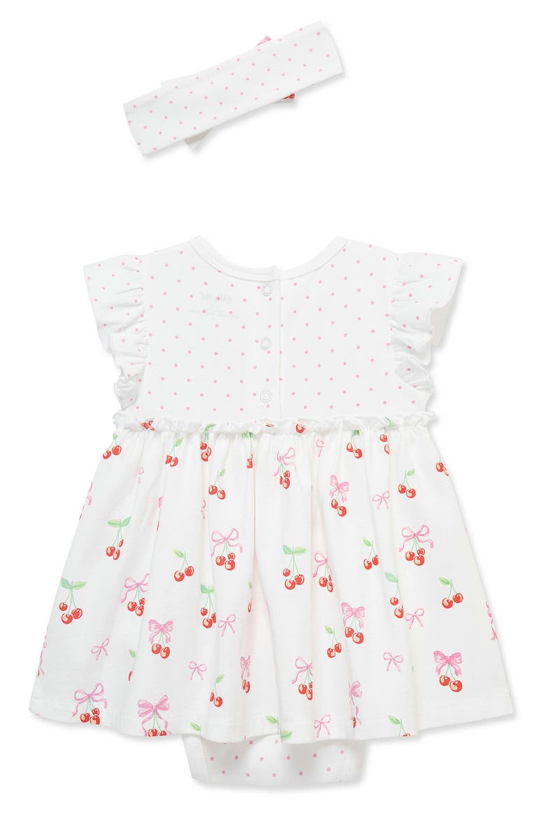 Kids' Cherries Bodysuit Dress & Headband Set, Alternate, color, WHITE MULTI