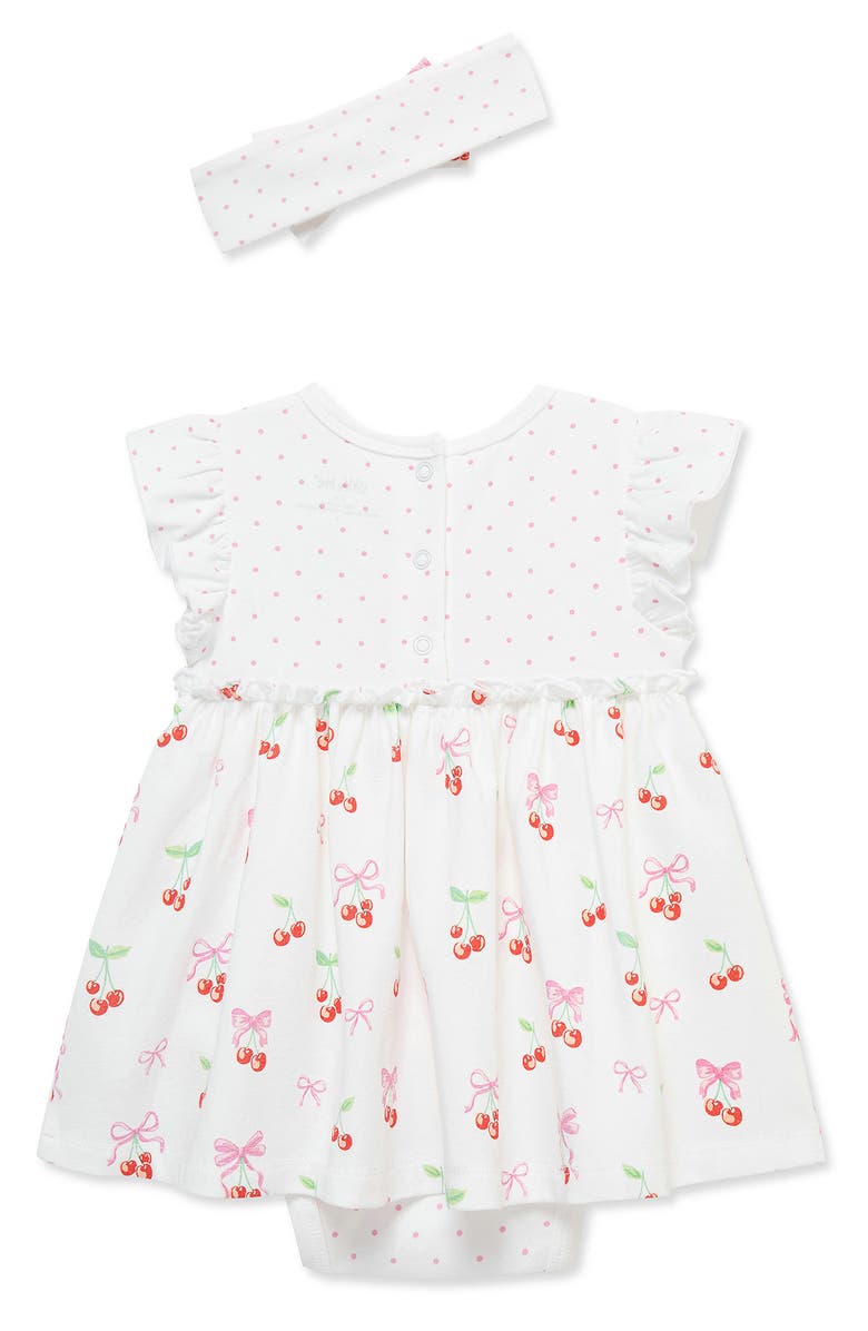 Little Me <p>Kids' Cherries Bodysuit Dress & Headband Set </p>, Alternate, color, White Multi