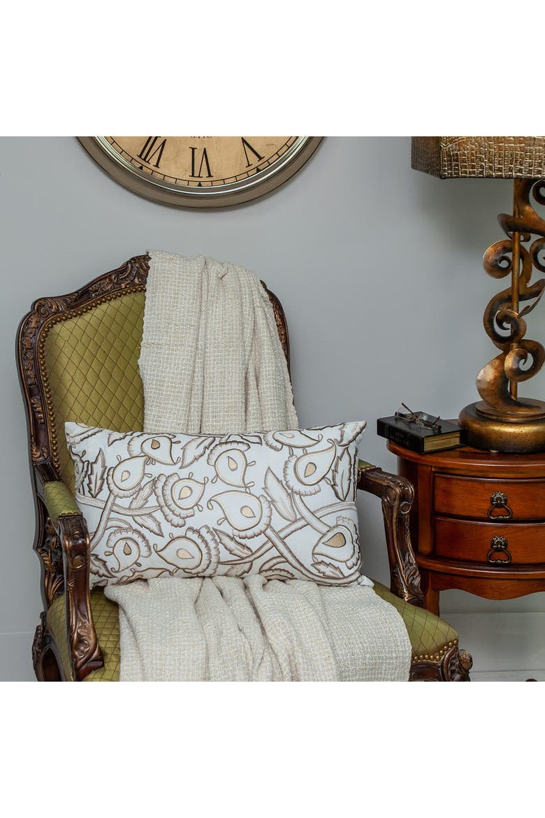 Celeste White Throw Pillow, Alternate, color, WHITE