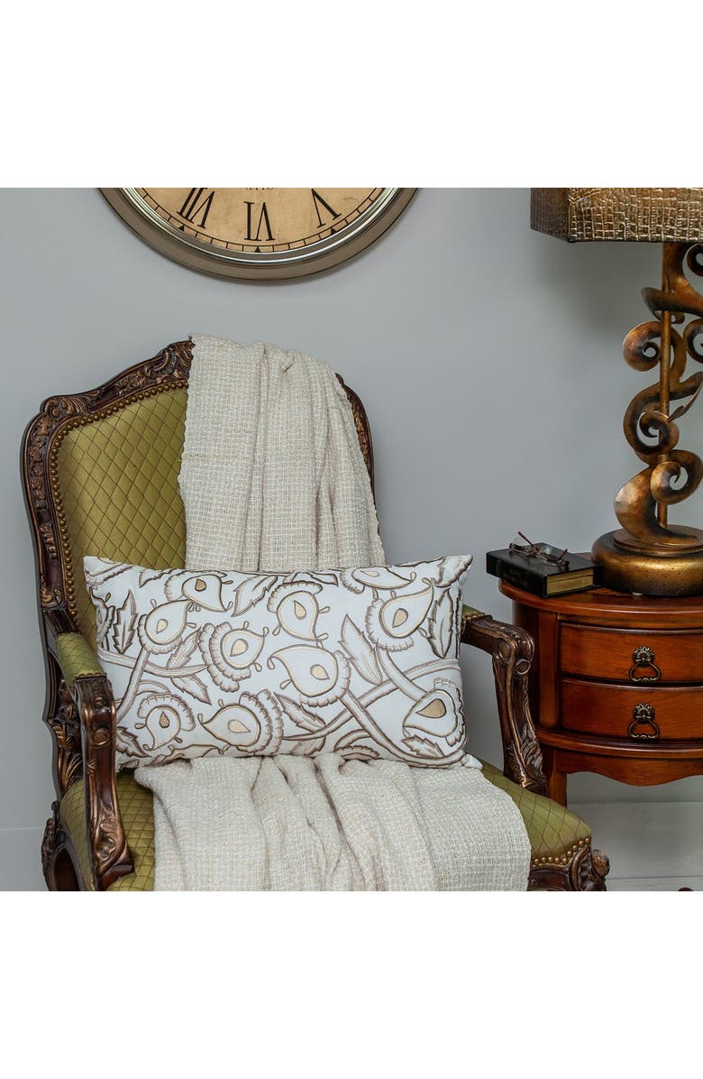 PARKLAND COLLECTION Celeste White Throw Pillow, Main, color, White