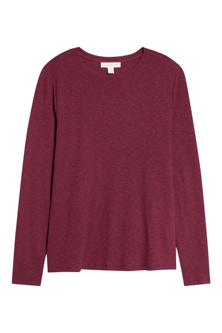 Crewneck Knit Top, Alternate, color, BURGUNDY BANNER