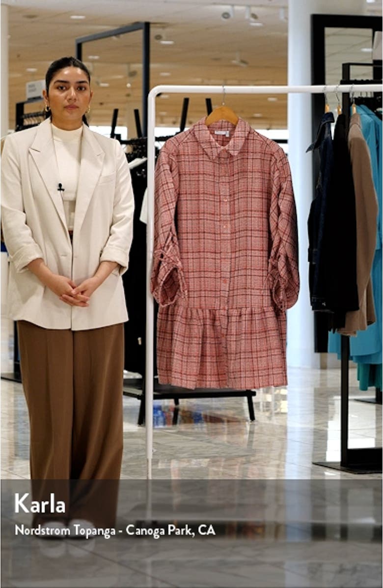 Curve Long Sleeve Drop Waist Shirtdress, sales video thumbnail