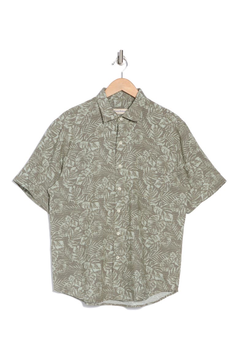 Fallen Leaves Tencel® Modal Blend Button-Down Shirt, Alternate, color, TEA LEAF