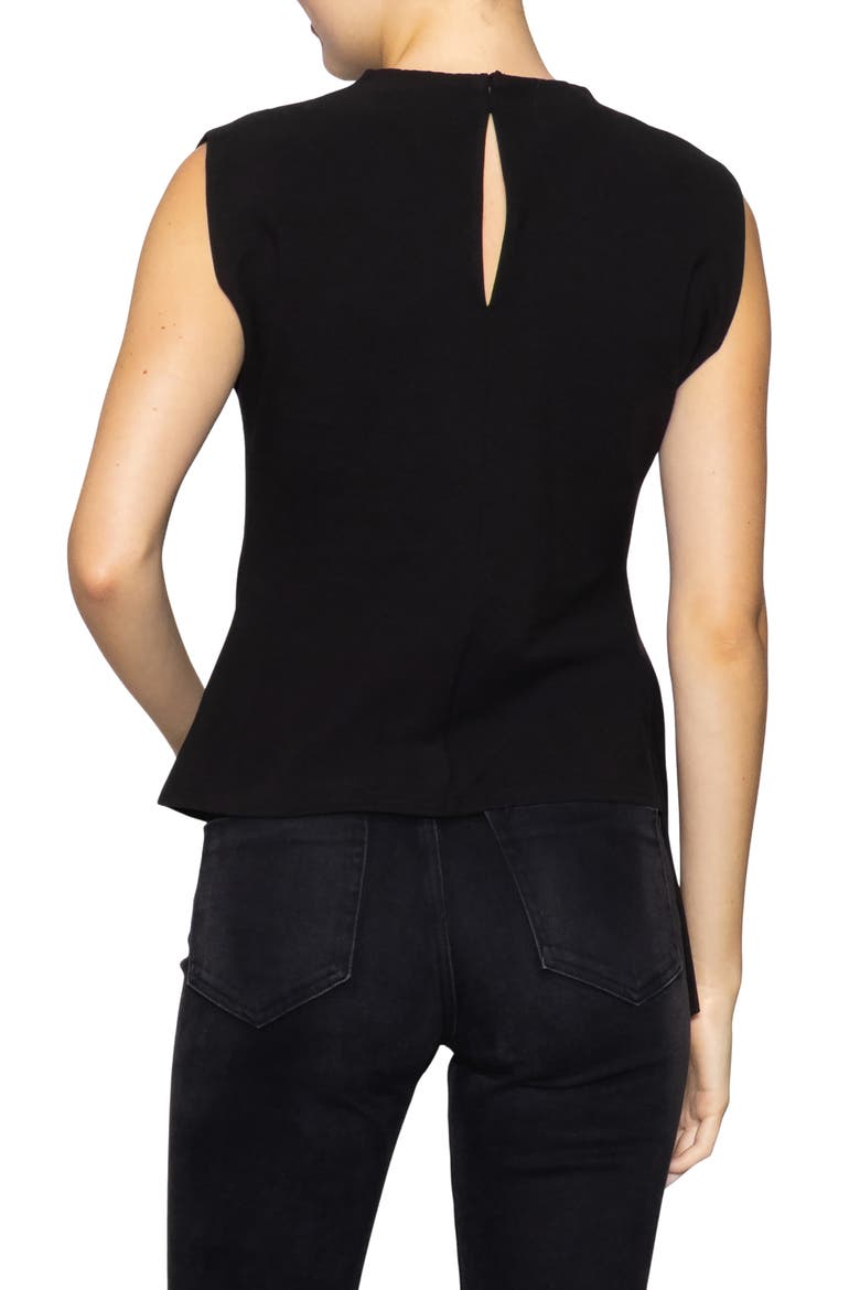 Buckle Front Extended Sleeve Top, Alternate, color, BLACK