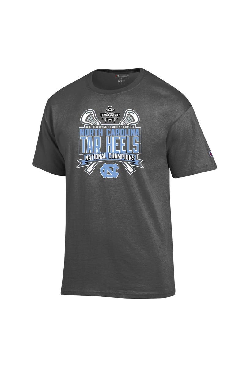 Champion Men's Champion Heathered Gray North Carolina Tar Heels 2022 NCAA Women's Lacrosse National Champions Locker Room T-Shirt, Main, color, 