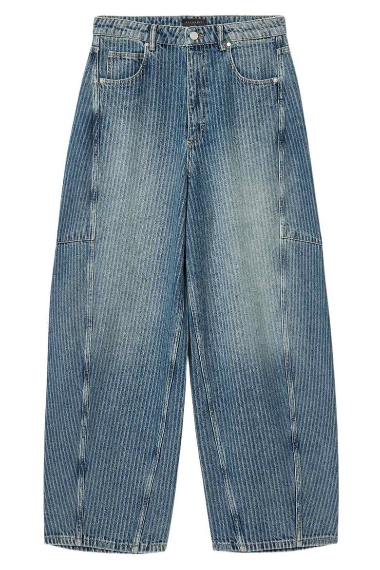 Carter Stripe Barrel Leg Jeans, Alternate, color, TITAN BLUE
