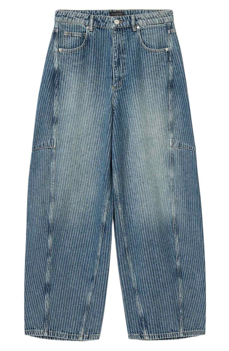 AllSaints Carter Stripe Barrel Leg Jeans, Alternate, color, 