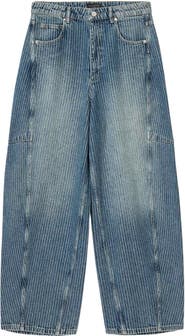 AllSaints Carter Stripe Barrel Leg Jeans