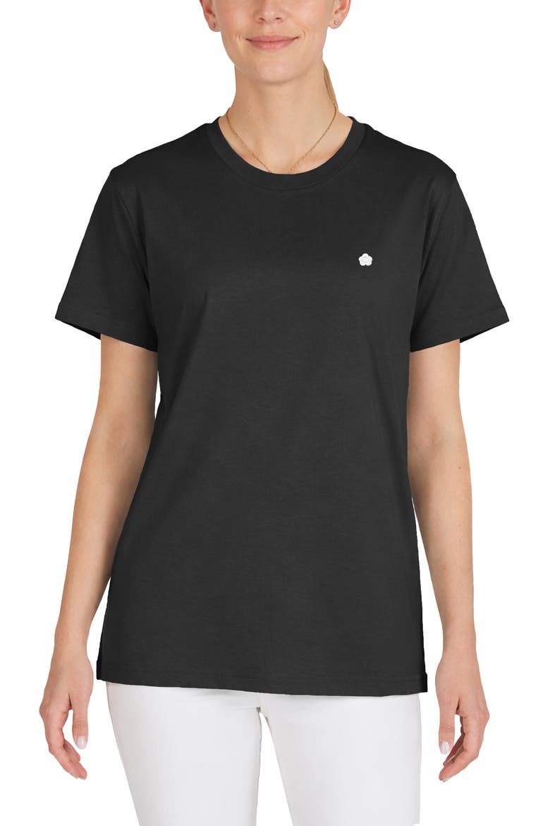 Womens Lil Flower Lightweight Jersey Tee, Main, color, Dark Gray