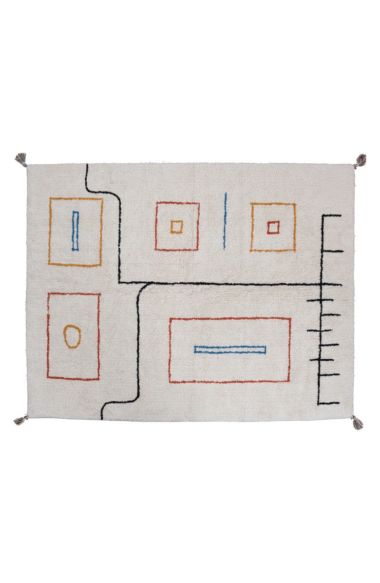 Storied Home Tufted Rug, Main, color, White