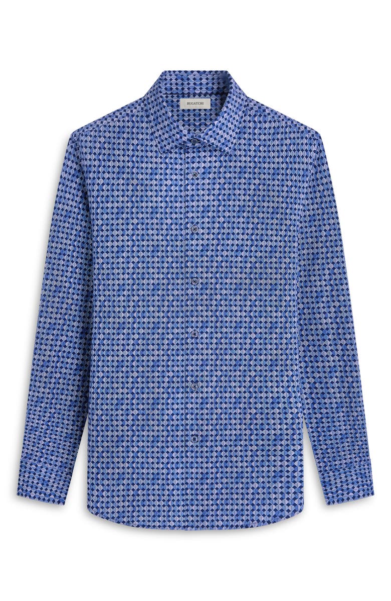 Bugatchi James OoohCotton<sup>®</sup> Abstract Button-Up Shirt, Alternate, color, Night Blue