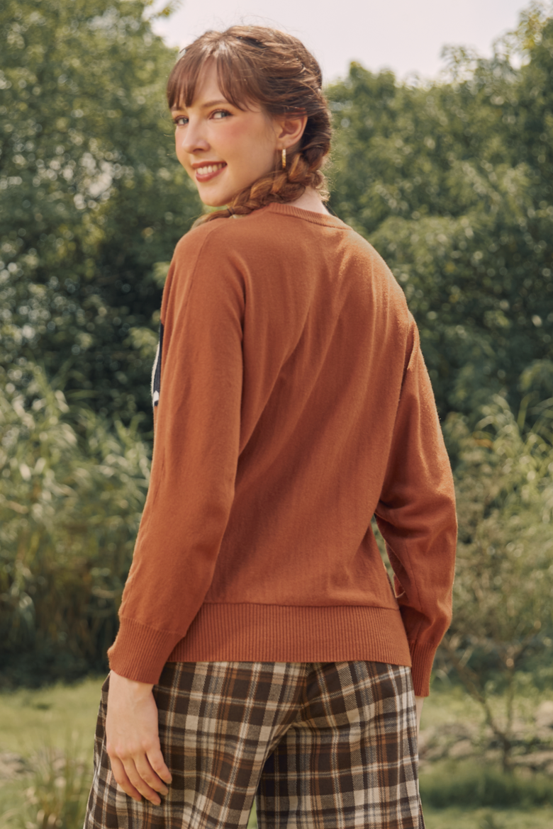 Hangin' Around Pullover Bat Sweater, Alternate, color, Orange