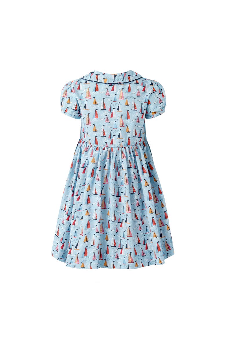 Sailboat Button Front Dress, Alternate, color, Blue
