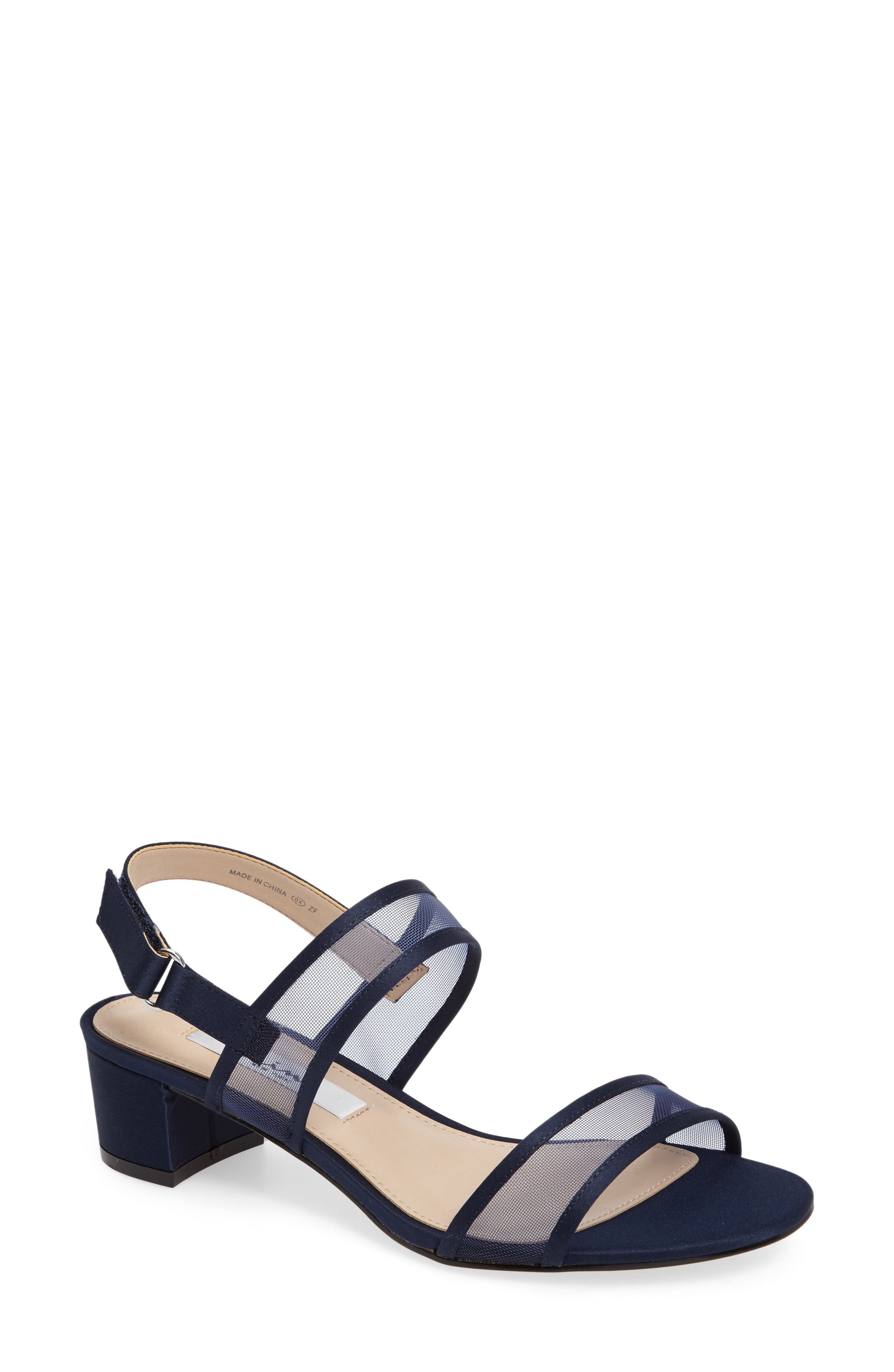 Ganice Mesh Strap Sandal, Main, color, NEW NAVY SATIN
