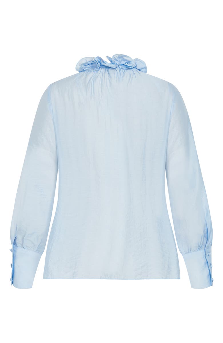 City Chic Antoinette Tie Neck Top, Alternate, color, Sky Blue