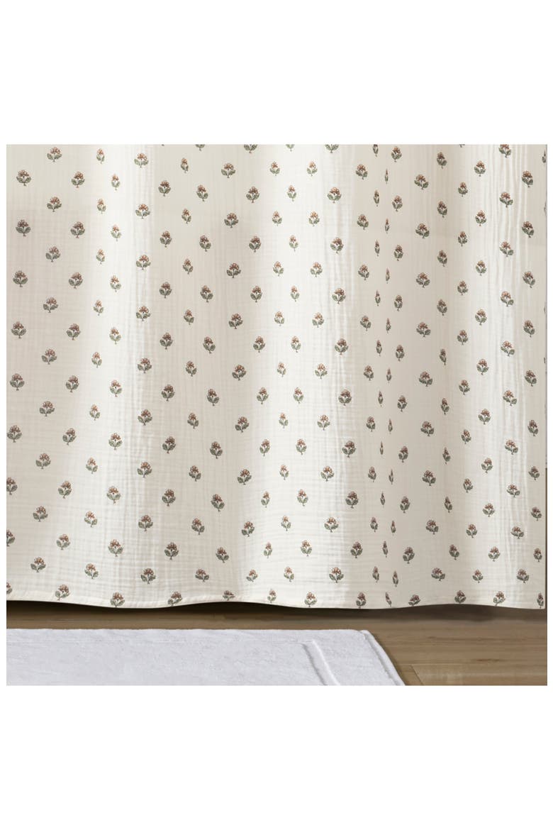 Block Print Gauze Shower Curtain, Alternate, color, MULTI
