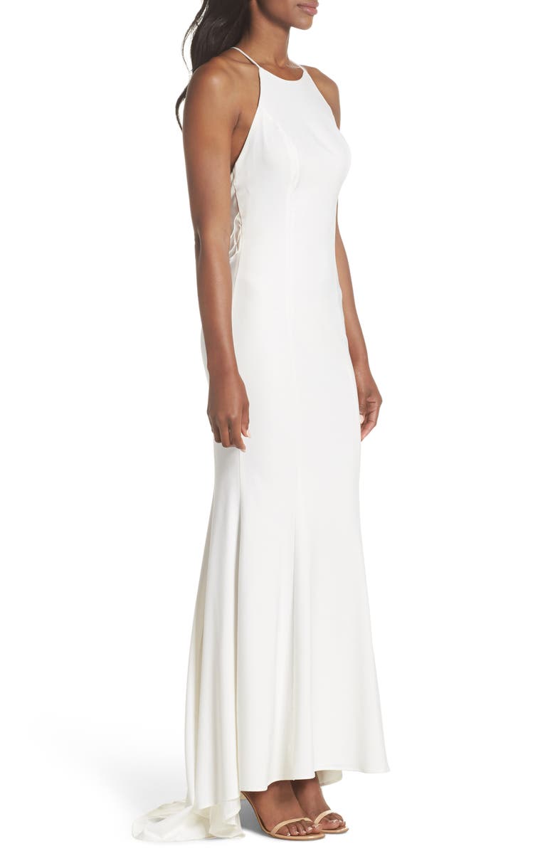 Jarlo Zoe Ruffle Back Gown, Alternate, color, 