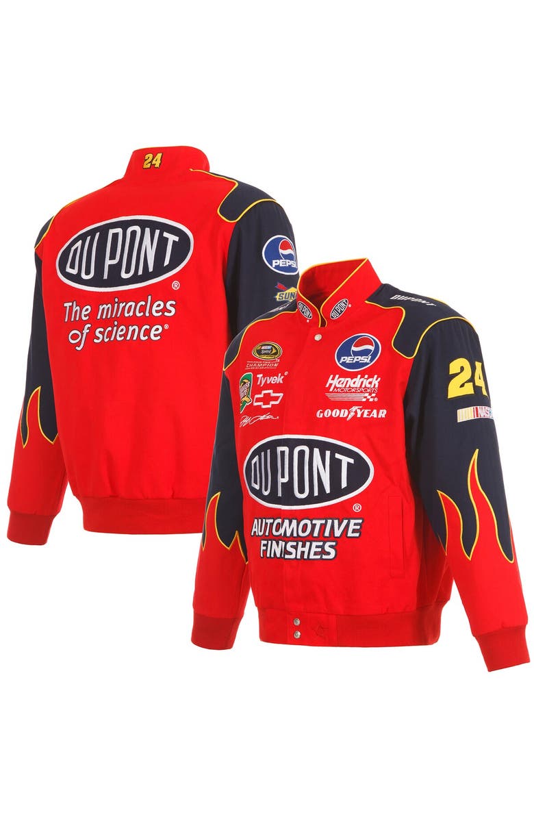 JH DESIGN Men's JH Design Red Jeff Gordon DuPont Twill Driver Uniform Full-Snap Jacket, Main, color, Red