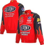 JH DESIGN Men's JH Design Red Jeff Gordon DuPont Twill Driver Uniform Full-Snap Jacket