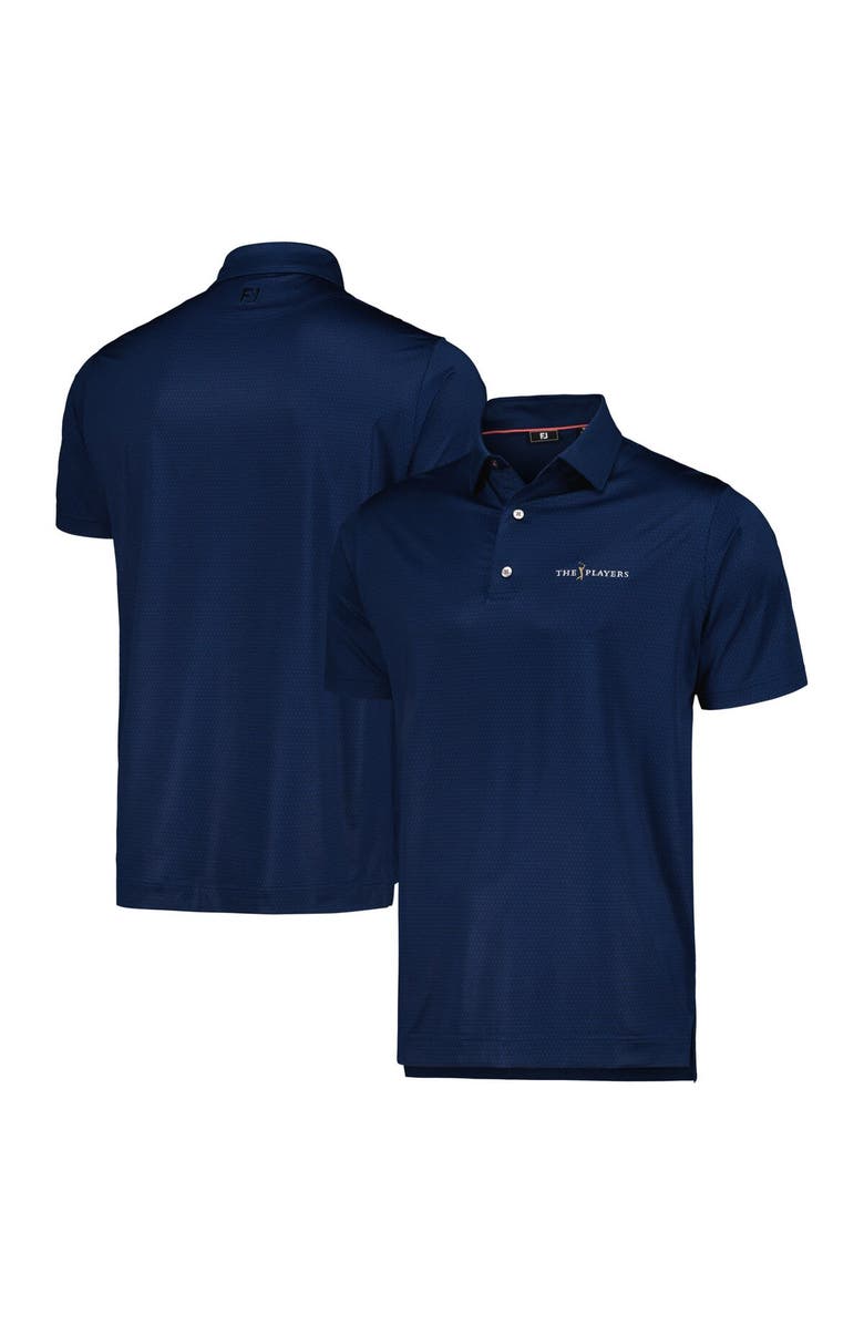 FOOTJOY Men's FootJoy Navy THE PLAYERS Tonal Triangle Print Lisle ProDry Polo, Main, color, Navy