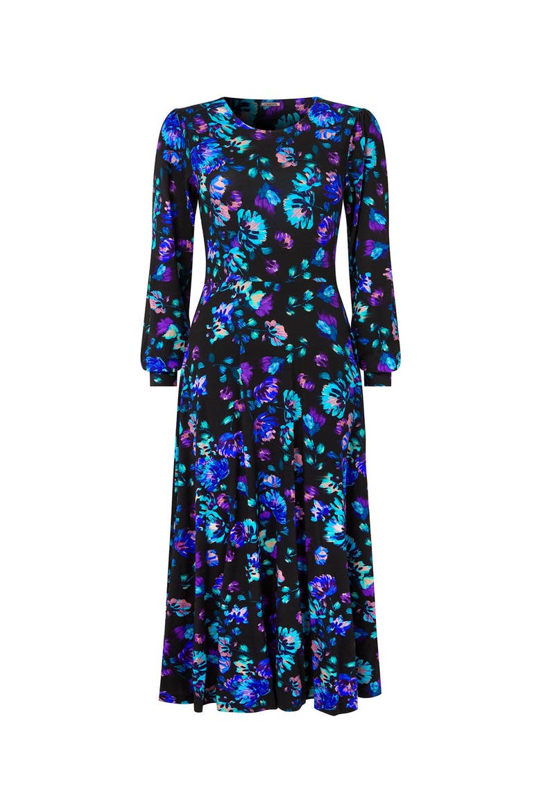 Stretch Knit A Line Midi Dress, Alternate, color, ELECTRIC BLOOM