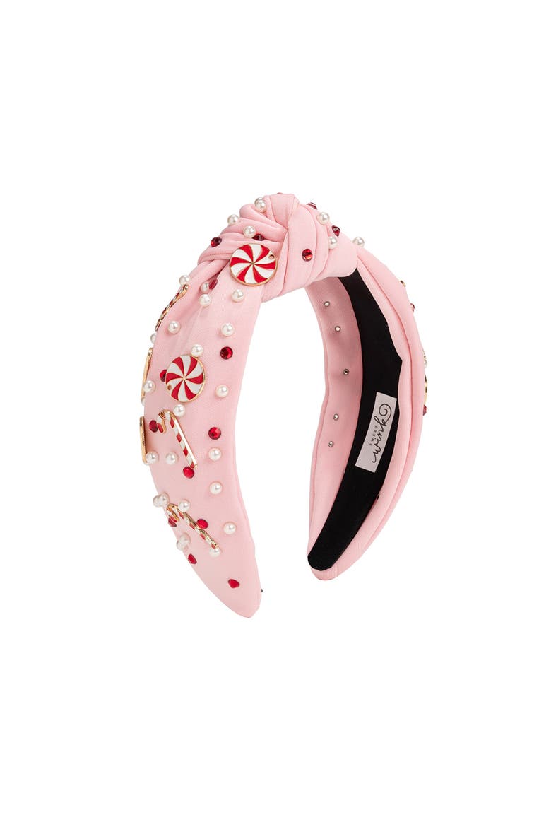 Candy Cane Christmas Gemstone Headband, Main, color, Pink