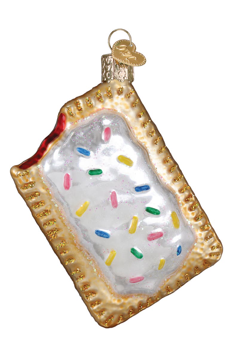 Old World Christmas Toaster Pastry Ornament, Main, color, White/Gold