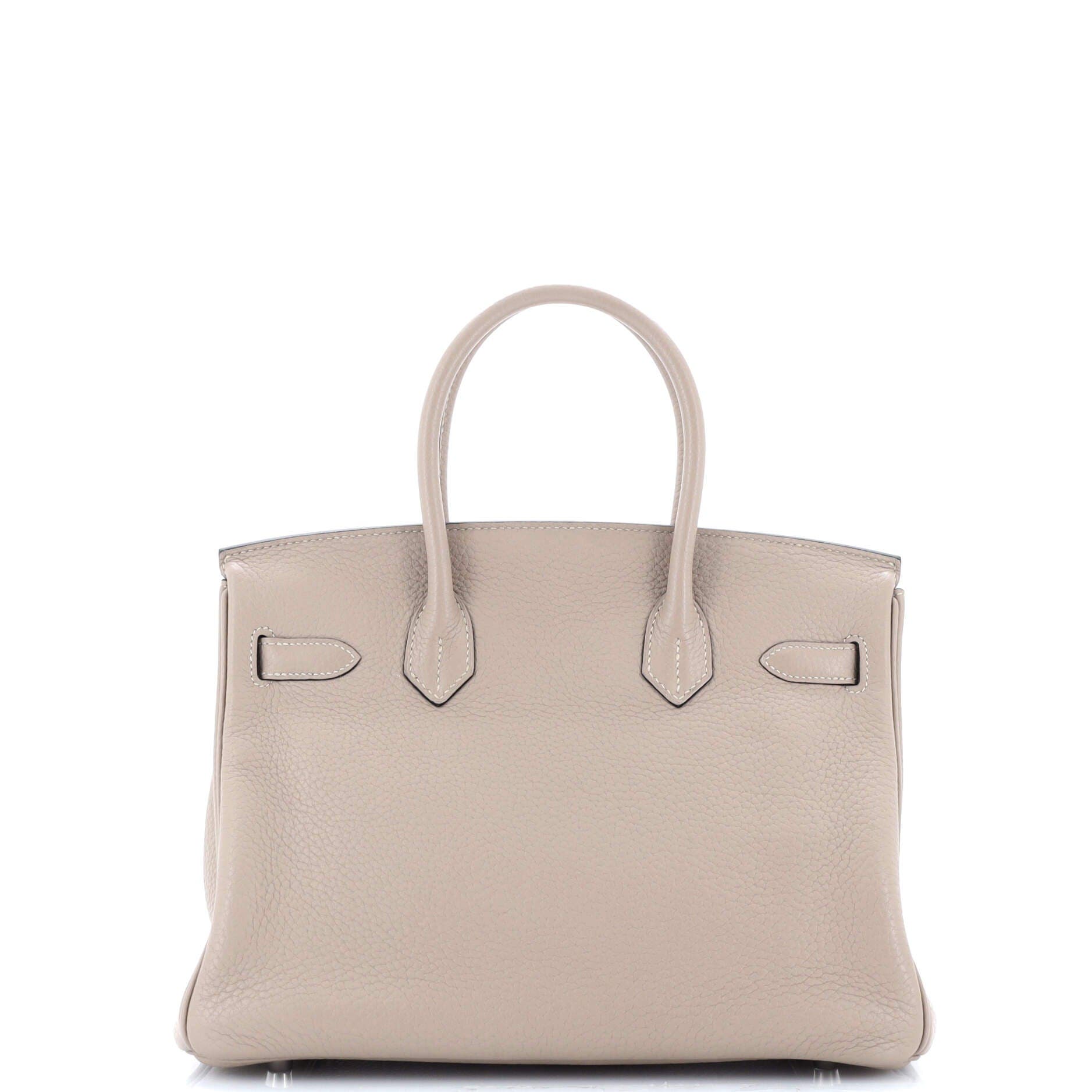 Pre-Owned Hermes Birkin Handbag Grey Clemence with Palladium Hardware 30, Alternate, color, 