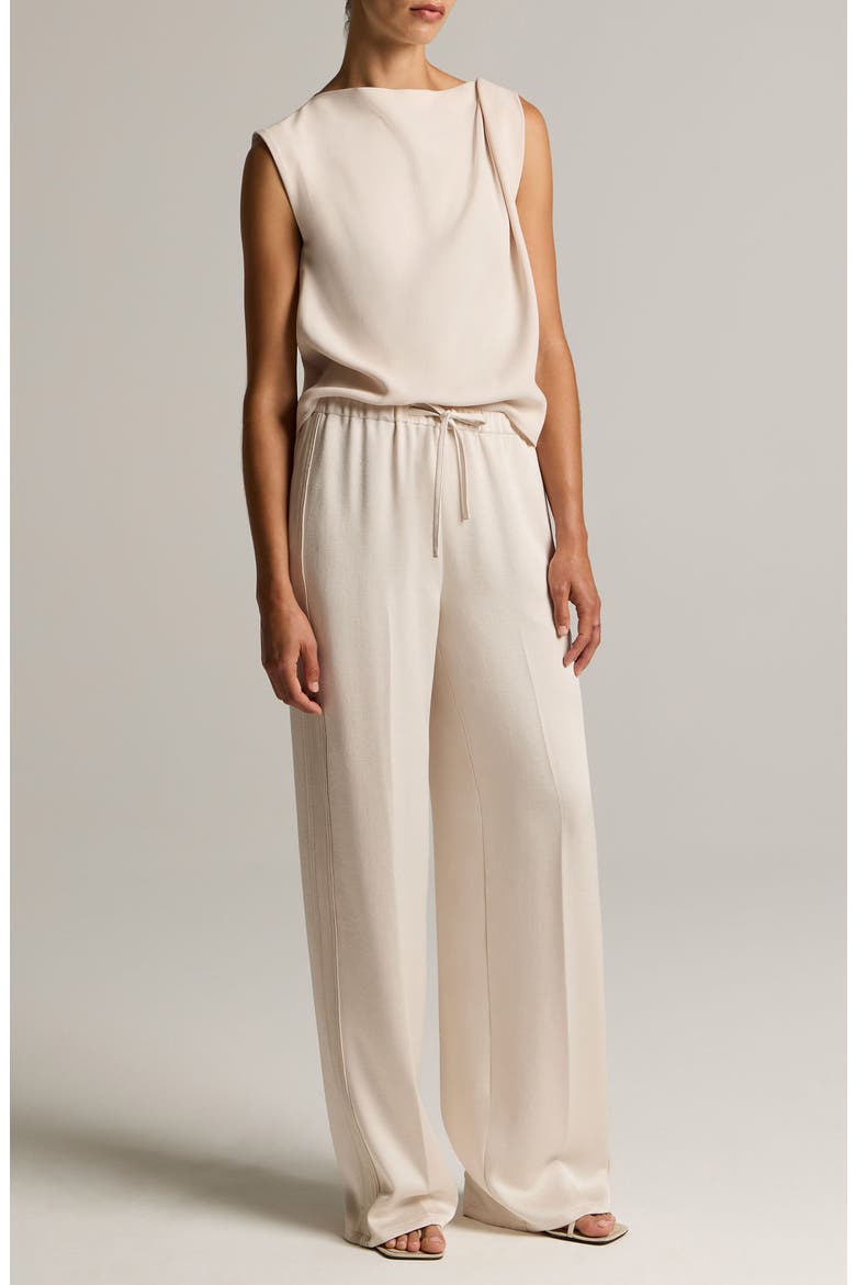 Draped Shoulder Sleeveless Blouse, Alternate, color, BLUSH CLOUD