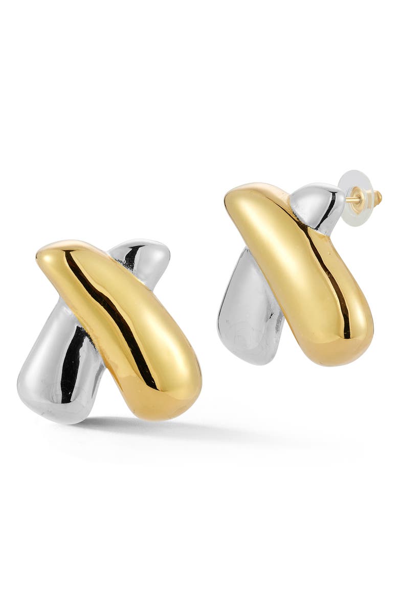 SPHERA MILANO X Stud Earrings, Main, color, Gold/ Silver
