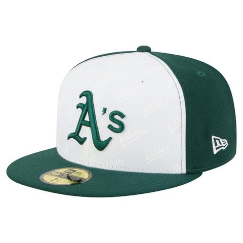 Men's New Era White/Green Athletics Repeat 59FIFTY Fitted Hat