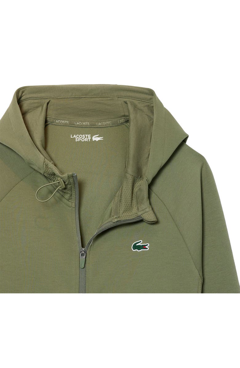 Lacoste Tennis Ventilated Zip Hoodie, Alternate, color, Khaki/ Khaki