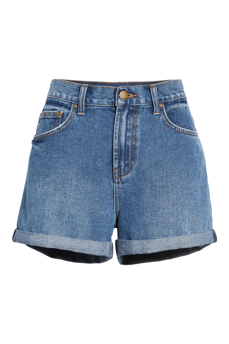 High Tide Cuffed Denim Shorts, Alternate, color, SAIL AWAY