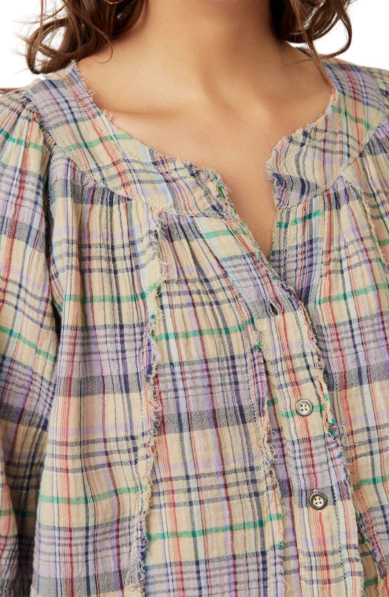 Free People Lucy Plaid Swing Shirt, Alternate, color, 