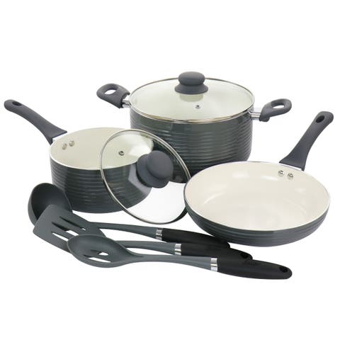 Ridge Valley 8 Piece Aluminum Nonstick Cookware Set