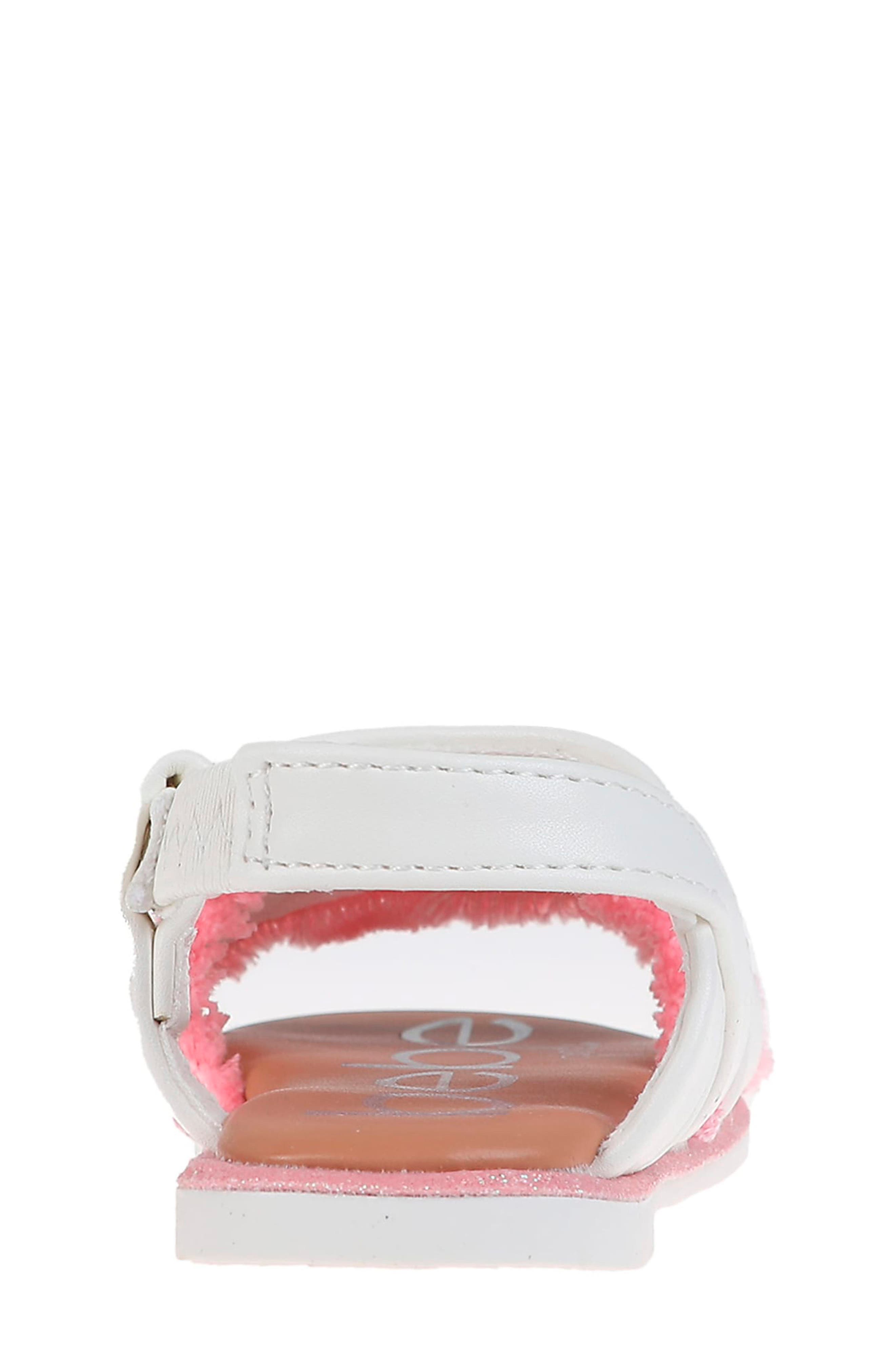 bebe Kids' Fringe Logo Sandal, Alternate, color, 
