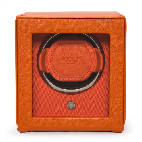 Wolf Cub Single Watch Winder With Cover In Orange