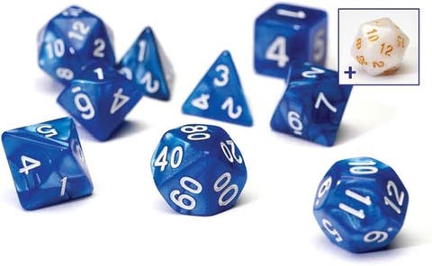 Dice Pearl Blue Acrylic Dice Set