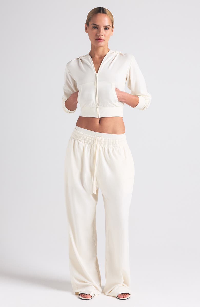 SKIMS Cotton Jersey Zip-Up Hoodie, Alternate, color,