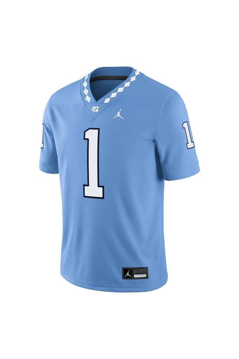 Men's Jordan Brand #1 Carolina Blue North Carolina Tar Heels Game Jersey, Alternate, color, Blue