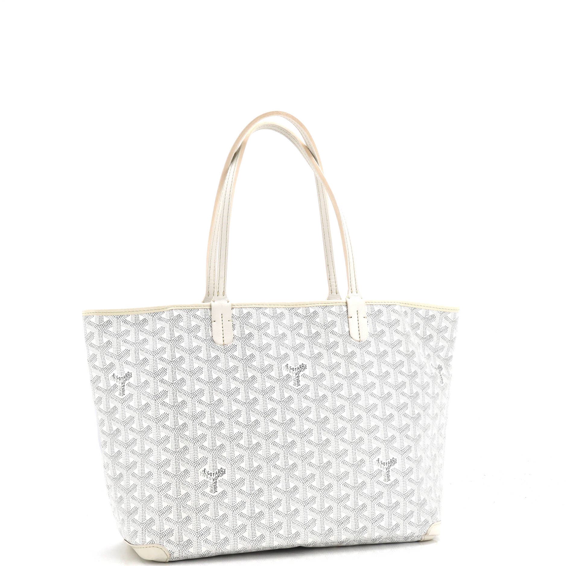 Pre-Owned Goyard Artois Tote Coated Canvas MM, Alternate, color, White