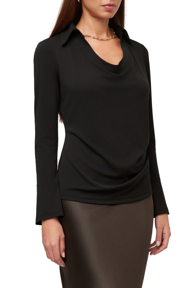 Lana Drape Front Top, Alternate, color, BLACK