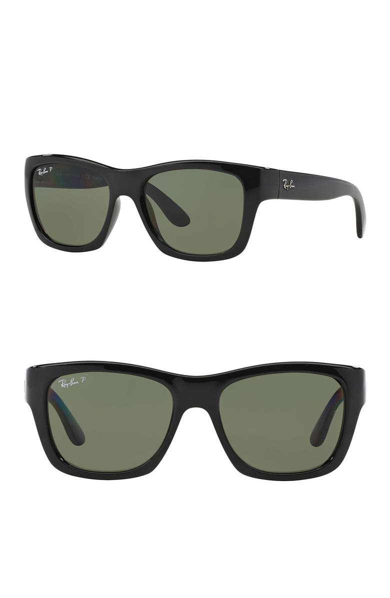 Ray-Ban 53mm Polarized Wayfarer Sunglasses, Alternate, color, Black