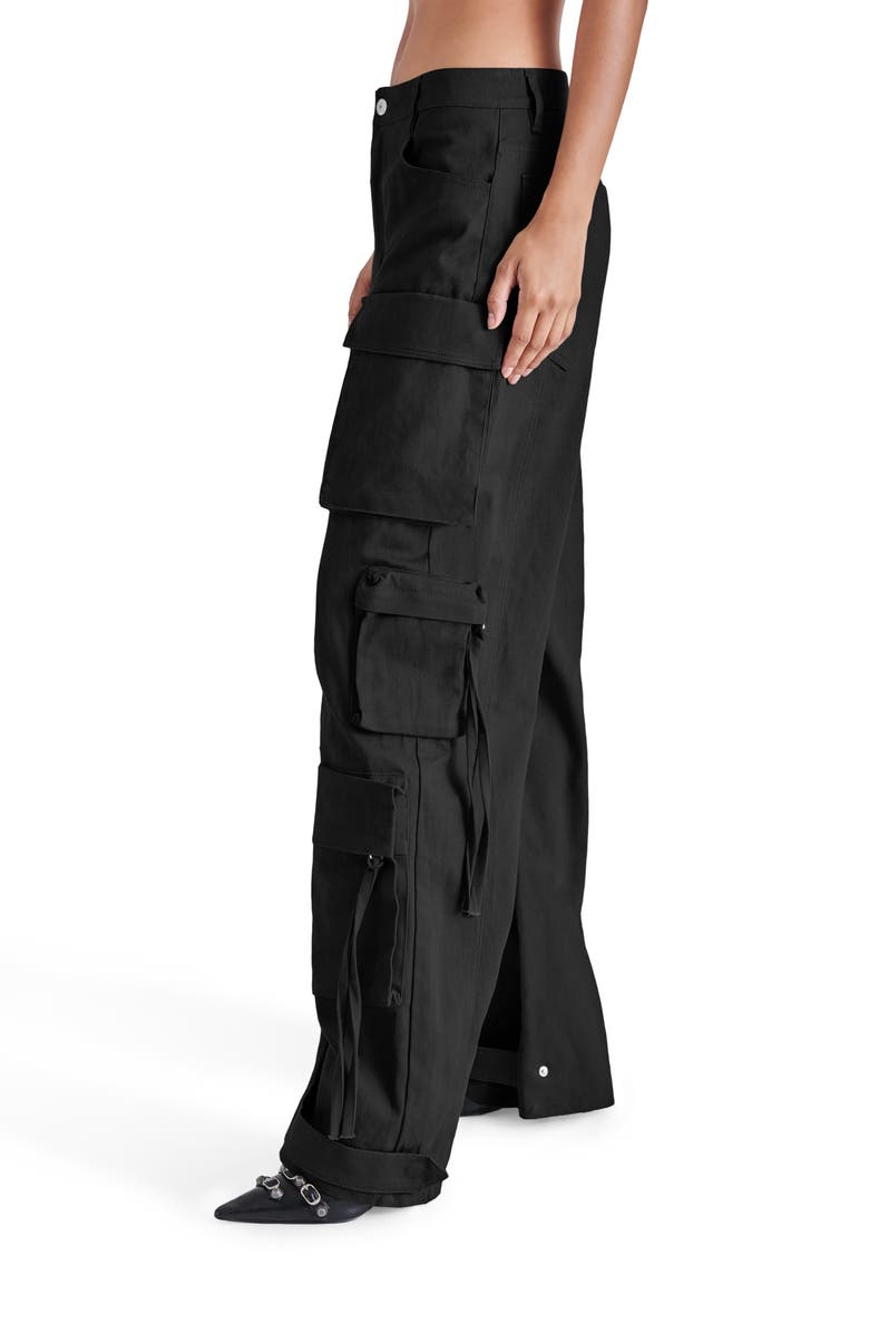 Steve Madden Duo Wide Leg Cargo Pants, Alternate, color, Black
