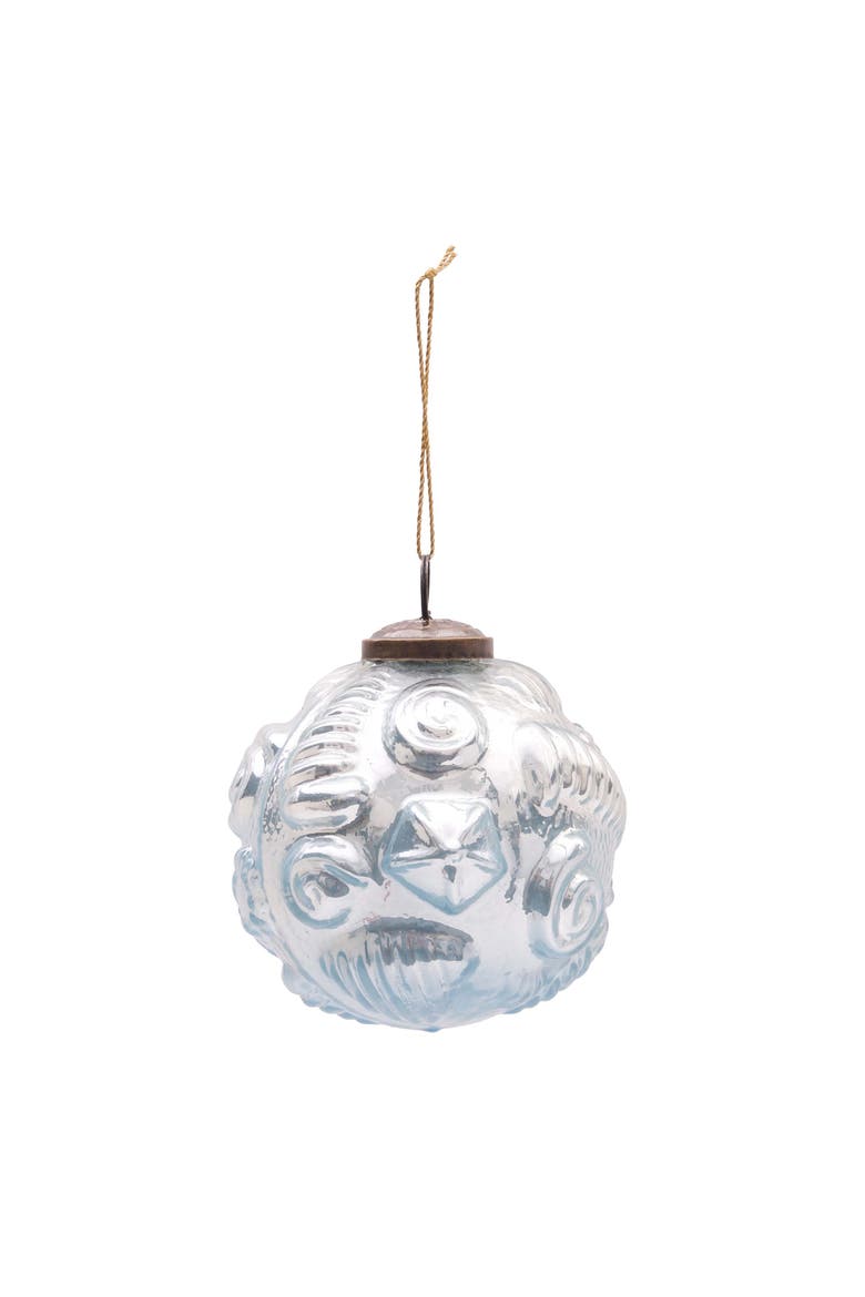 Blue Shells Glass Christmas Tree Ornament, Main, color, Blue