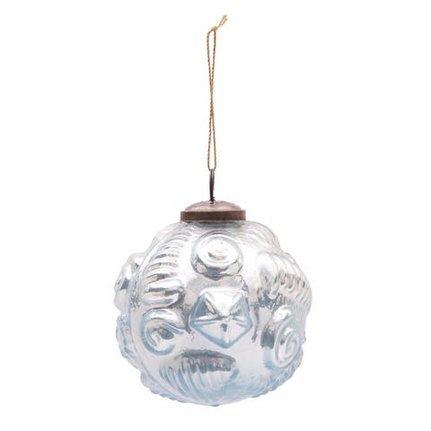 Blue Shells Glass Christmas Tree Ornament