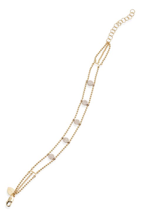 Diamond Disc Bead Chain Bracelet